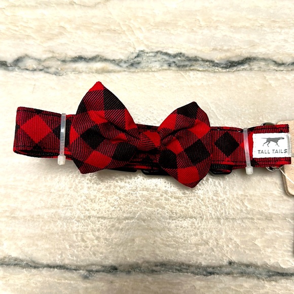 Buffalo plaid bow tie dog collar - new with tags - Picture 1 of 5
